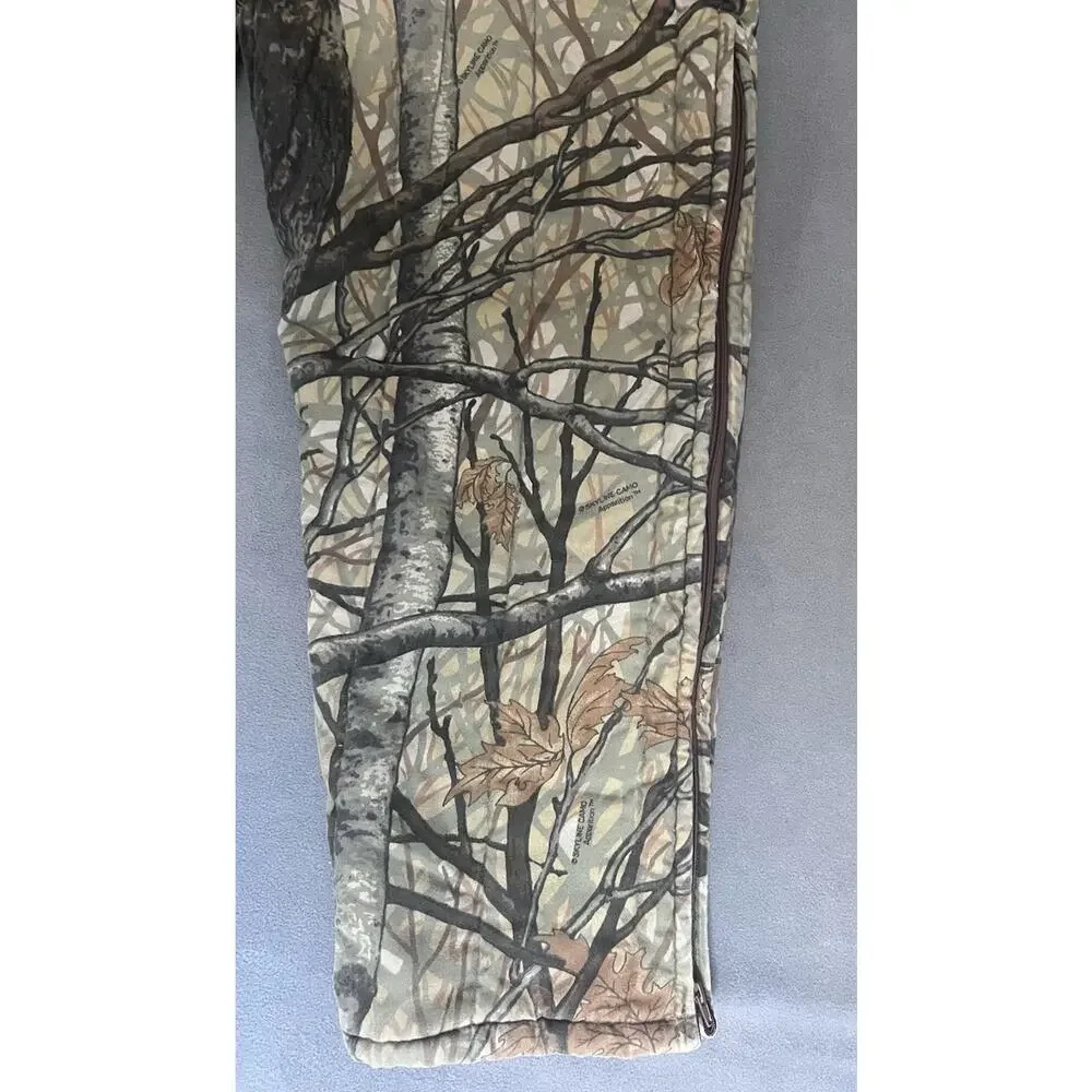 VTG Ideal Skyline Camo Apparition Bib Overalls Men XL Fleece Lined Hunting USA - Picture 14 of 14